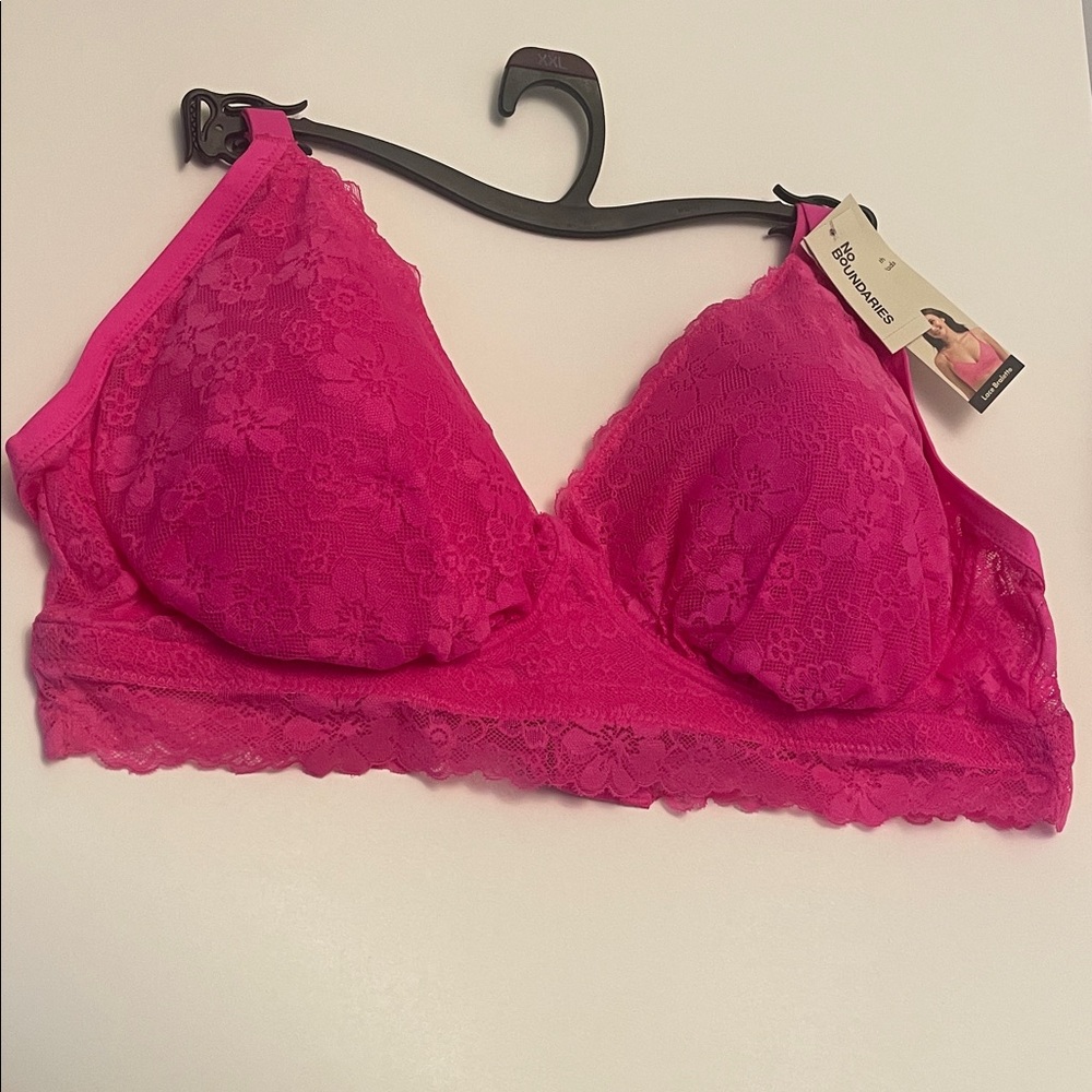 No Boundaries Lace Bralette - Hot Pink